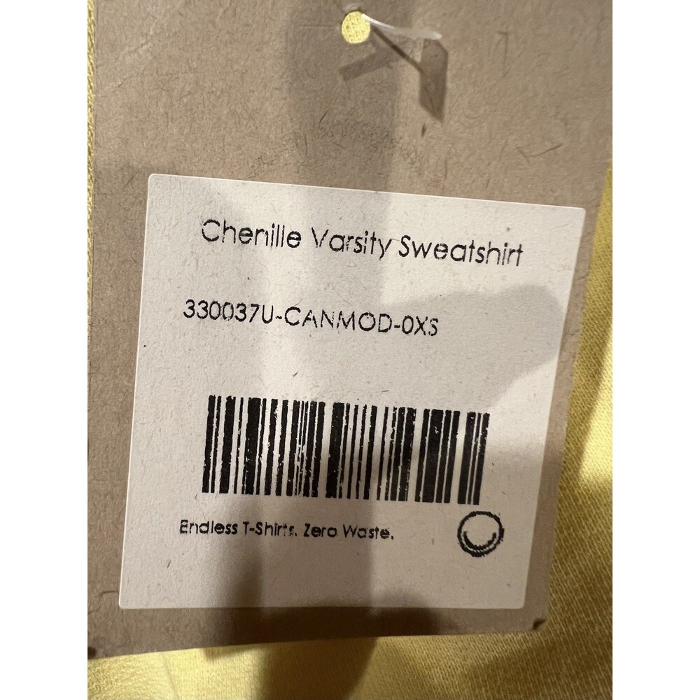 Nwt For Days Sweatshirt Yellow Raised Letter Logo Recycled Cotton Casual Xs — image 6 of 7